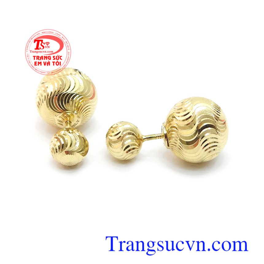 Hoa tai nhập khẩu sang trọng,Hoa tai vàng đá quý,Trang sức nữ