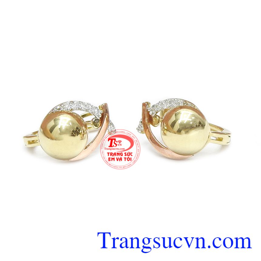 Hoa tai Hàn Quốc độc đáo,Hoa tai vàng tây,Trang sức nữ