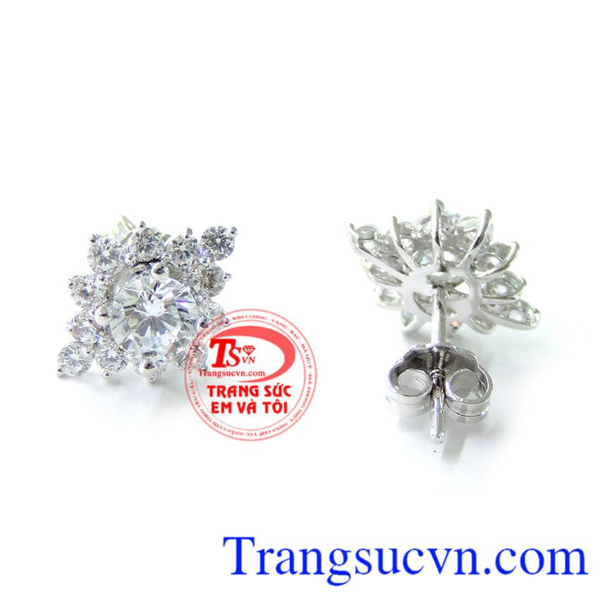 Hoa tai kết đá đẹp,Hoa tai vàng tây,Trang sức vàng