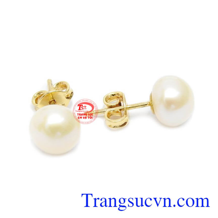 Hoa tai ngọc trai trắng đẹp,Hoa tai ngọc trai,Trang sức vàng Hoa tai ngọc trai trắng đẹp,Hoa tai ngọc trai,Trang sức vàng