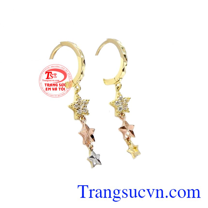 Hoa tai ngôi sao lấp lánh Hàn Quốc,Hoa tai vàng tây,Trang sức nữ Hoa tai ngôi sao lấp lánh Hàn Quốc,Hoa tai vàng tây,Trang sức nữ