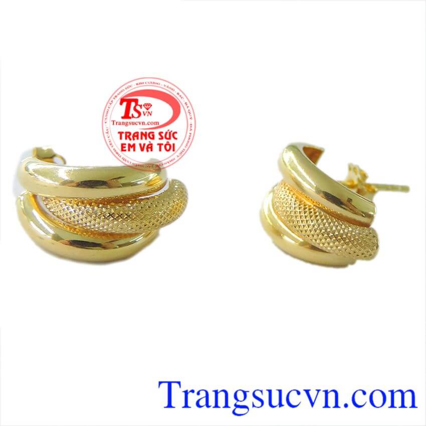 Hoa tai nữ vàng duyên dáng,Hoa tai vàng tây,Trang sức vàng