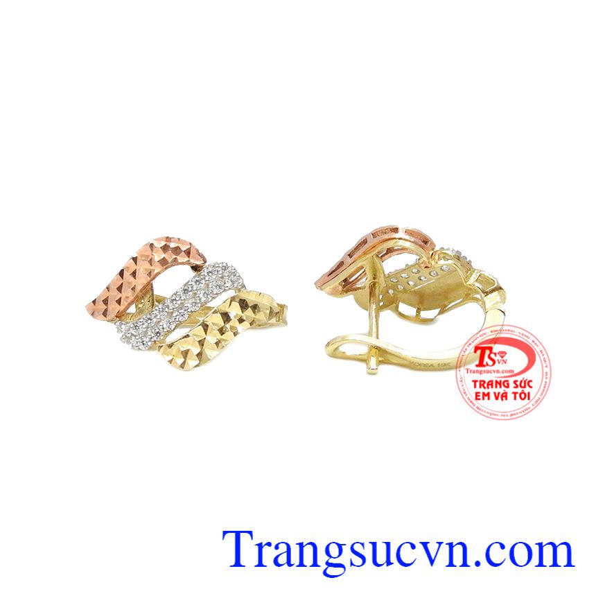 Hoa tai quyến rũ Hàn Quốc,Hoa tai vàng tây,Trang sức nữ