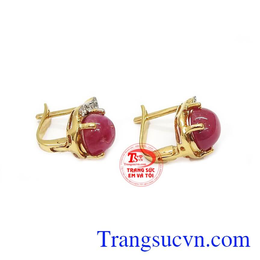 Hoa tai ruby sao giọt sương mai,Hoa tai vàng đá quý,trang sức nữ Hoa tai ruby sao giọt sương mai,Hoa tai vàng đá quý,trang sức nữ