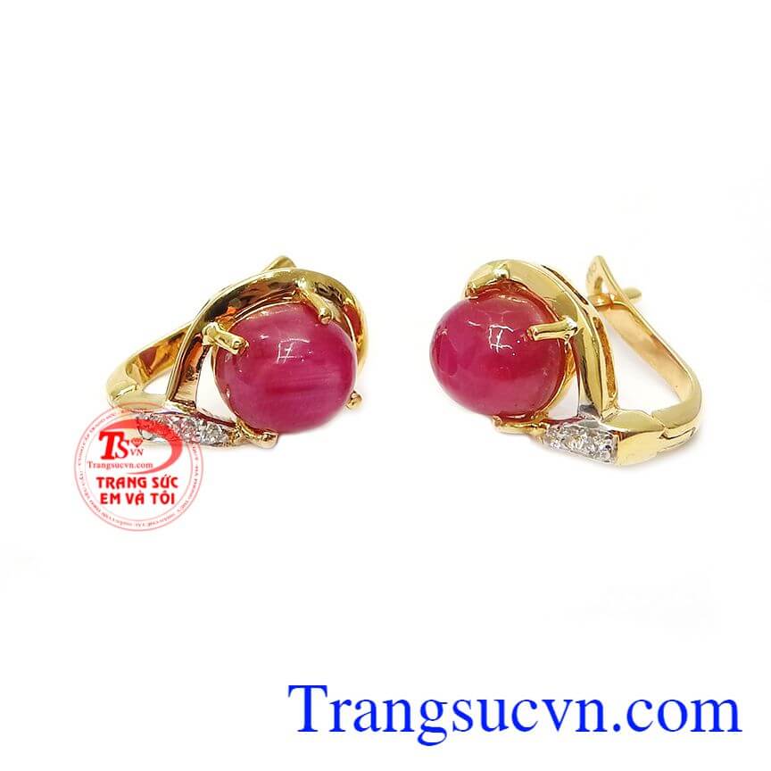 Hoa tai ruby sao thời thượng,Hoa tai Ruby,Trang sức vàng
