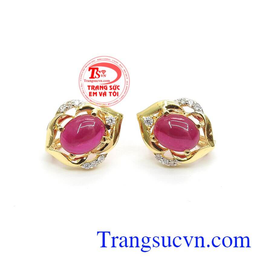 Hoa Tai Ruby Tinh Xảo,Hoa tai vàng đá quý,Trang sức vàng Hoa Tai Ruby Tinh Xảo,Hoa tai vàng đá quý,Trang sức vàng
