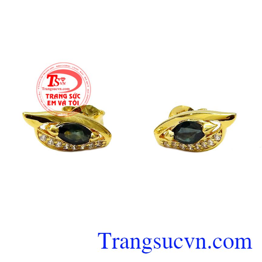 Hoa tai Sapphire sang trọng,Hoa tai sapphire,Trang sức vàng Hoa tai Sapphire sang trọng,Hoa tai sapphire,Trang sức vàng