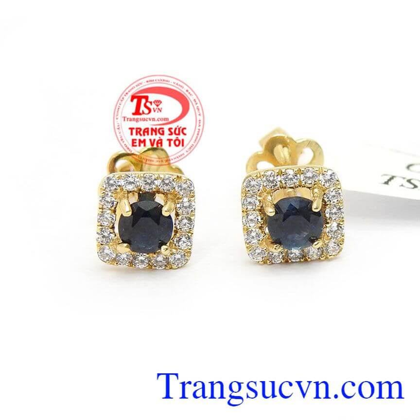 Hoa Tai Sapphire Thịnh Vượng,Hoa tai vàng đá quý,Trang sức nữ Hoa Tai Sapphire Thịnh Vượng,Hoa tai vàng đá quý,Trang sức nữ
