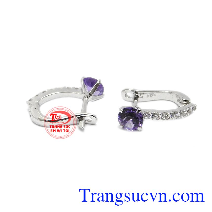 Hoa tai thạch anh tím thủy chung,Hoa tai đá thạch anh,Trang sức nữ Hoa tai thạch anh tím thủy chung,Hoa tai đá thạch anh,Trang sức nữ