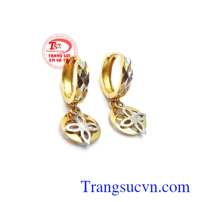 Hoa tai vàng 18k phong cách,Hoa tai vàng đá quý,Trang sức nữ Hoa tai vàng 18k phong cách,Hoa tai vàng đá quý,Trang sức nữ