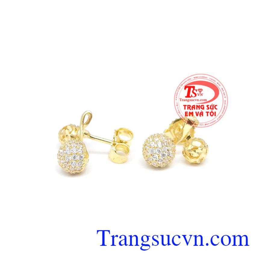 Hoa tai vàng Dio đôi,Hoa tai vàng tây,Trang sức nữ Hoa tai vàng Dio đôi,Hoa tai vàng tây,Trang sức nữ