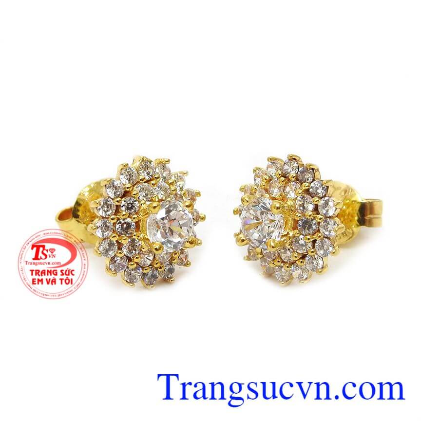 Hoa tai vàng rực rỡ,Hoa tai vàng tây,Trang sức nữ