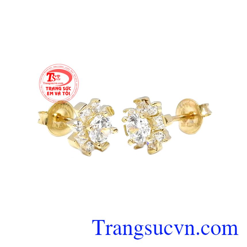 Hoa tai xinh đẹp Hàn Quốc,Hoa tai vàng tây,Trang sức nữ Hoa tai xinh đẹp Hàn Quốc,Hoa tai vàng tây,Trang sức nữ