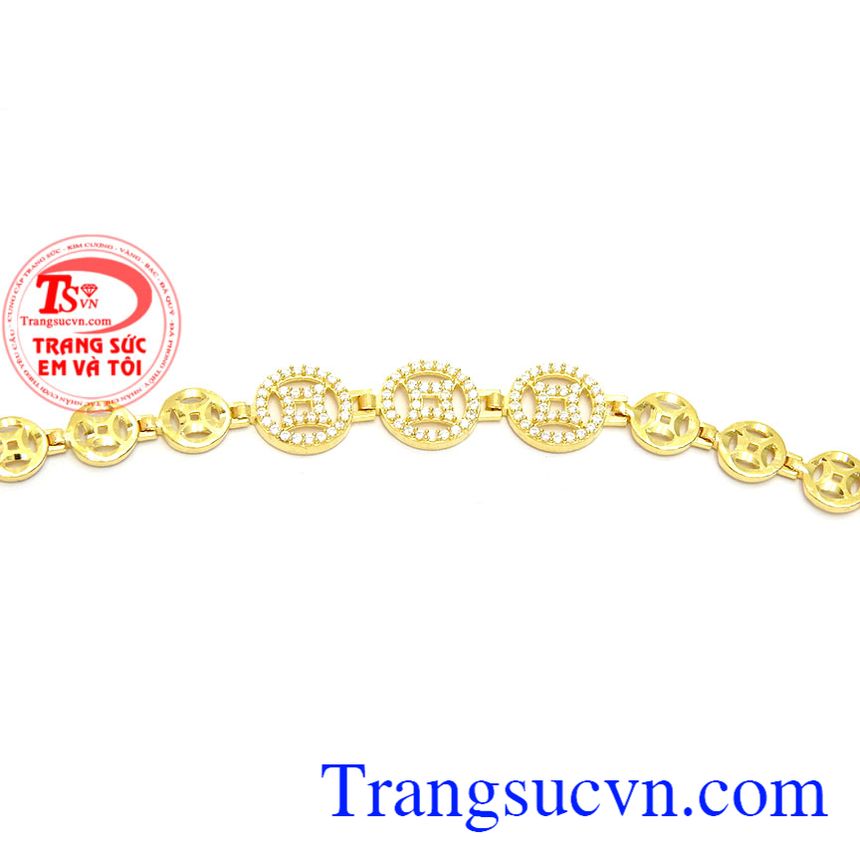 Lắc tay kim tiền may mắn,Lắc tay nữ vàng,Trang sức nữ