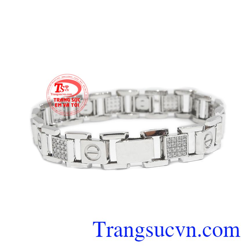 Lắc tay nam sang trọng vàng trắng,Lắc tay nam vàng,Trang sức vàng