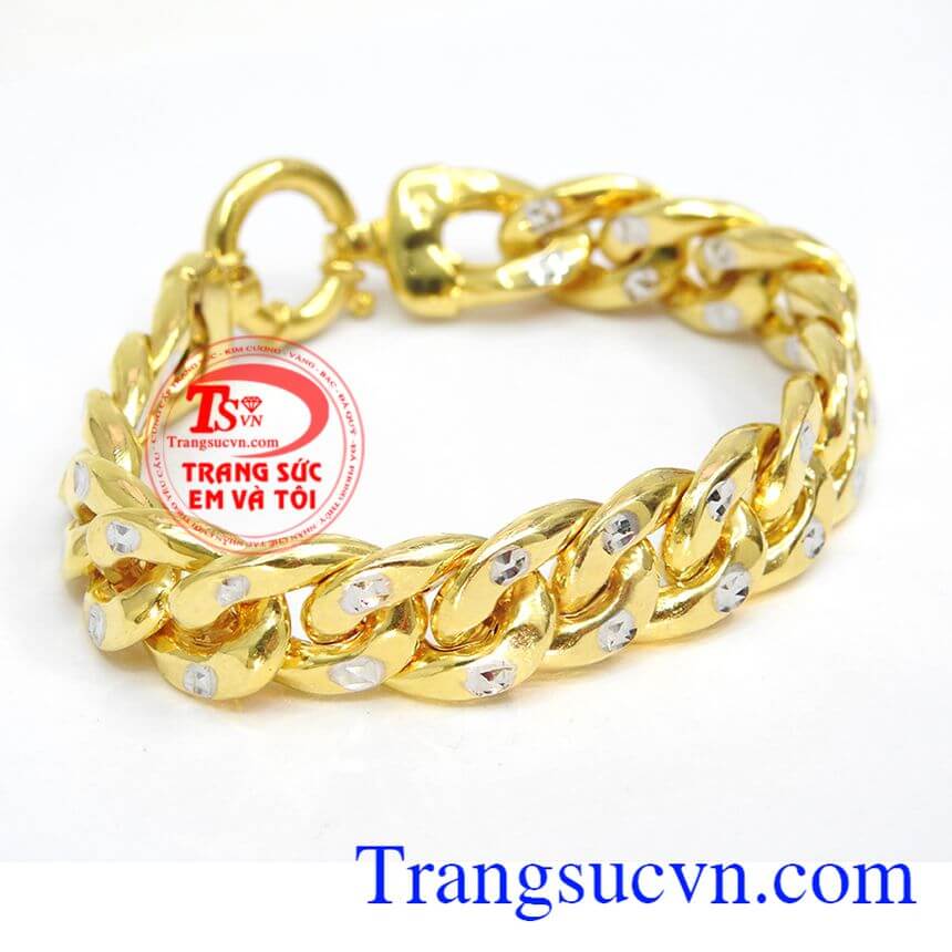 Lắc tay nam sang trọng,Lắc vàng tây đá quý,Trang sức vàng