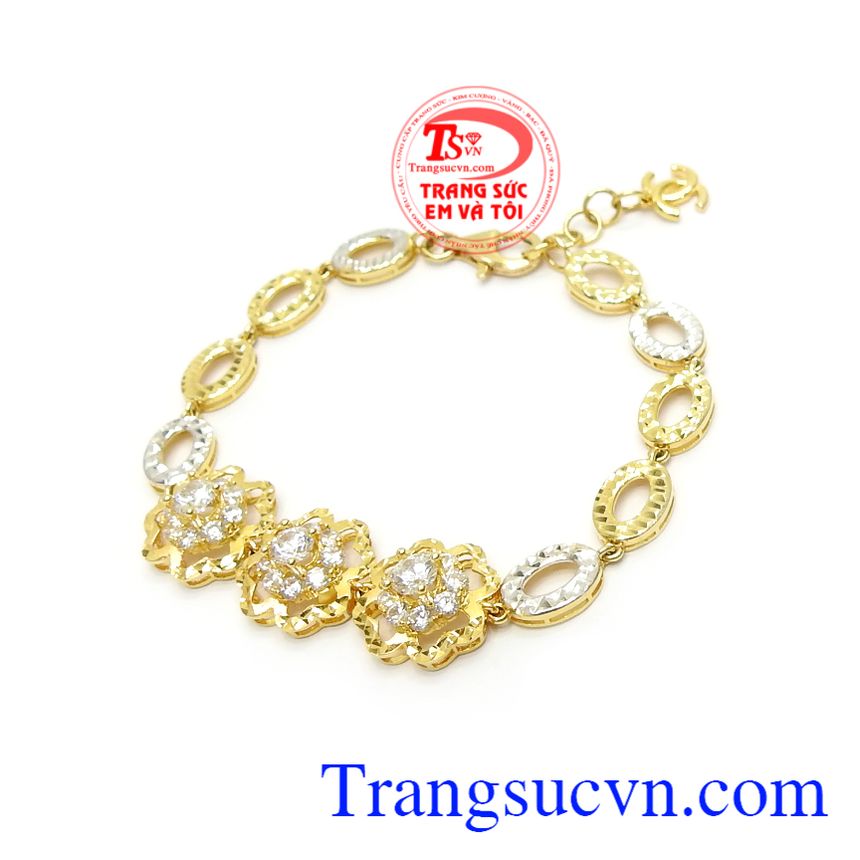 Lắc Tay Nữ Gắn Đá Cao Cấp,Lắc vàng tây đá quý,Trang sức nữ