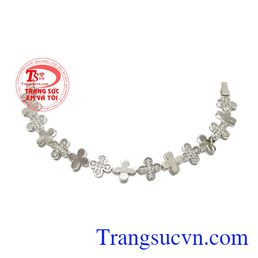 Lắc tay nữ vàng trắng nhập khẩu,Lắc tay vàng,Trang sức vàng