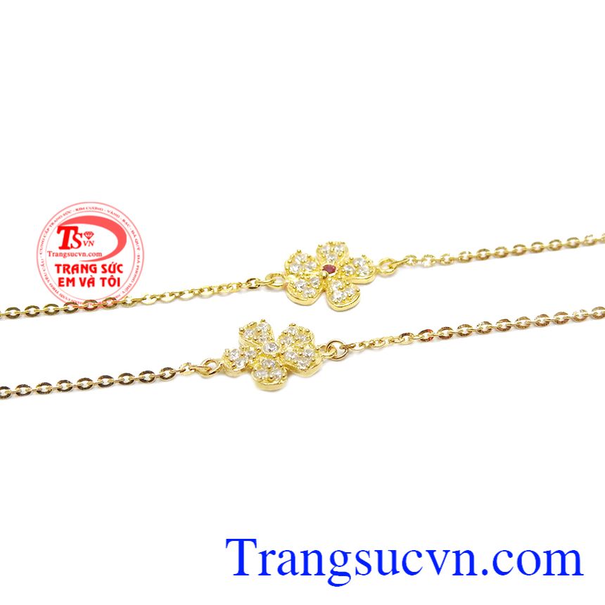 Lắc tay vàng hoa năm cánh,Lắc vàng tây đá quý,Trang sức vàng Lắc tay vàng hoa năm cánh,Lắc vàng tây đá quý,Trang sức vàng