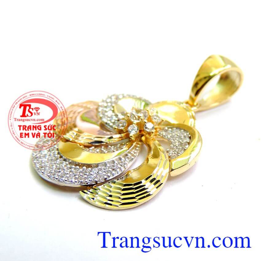 Mặt dây chuyền vàng 2 màu may mắn, mặt dây đẹp, mặt dây vàng tây Mặt dây chuyền vàng 2 màu may mắn, mặt dây đẹp, mặt dây vàng tây