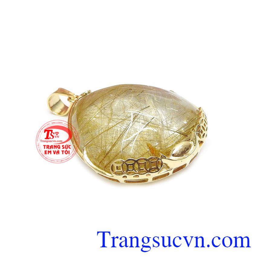 Mặt dây thạch anh tóc bọc vàng,Mặt dây chuyền nam,Trang sức nam Mặt dây thạch anh tóc bọc vàng,Mặt dây chuyền nam,Trang sức nam