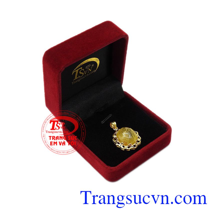 Mặt dây thạch anh tóc,Mặt dây vàng đá quý,Trang sức nữ Mặt dây thạch anh tóc,Mặt dây vàng đá quý,Trang sức nữ