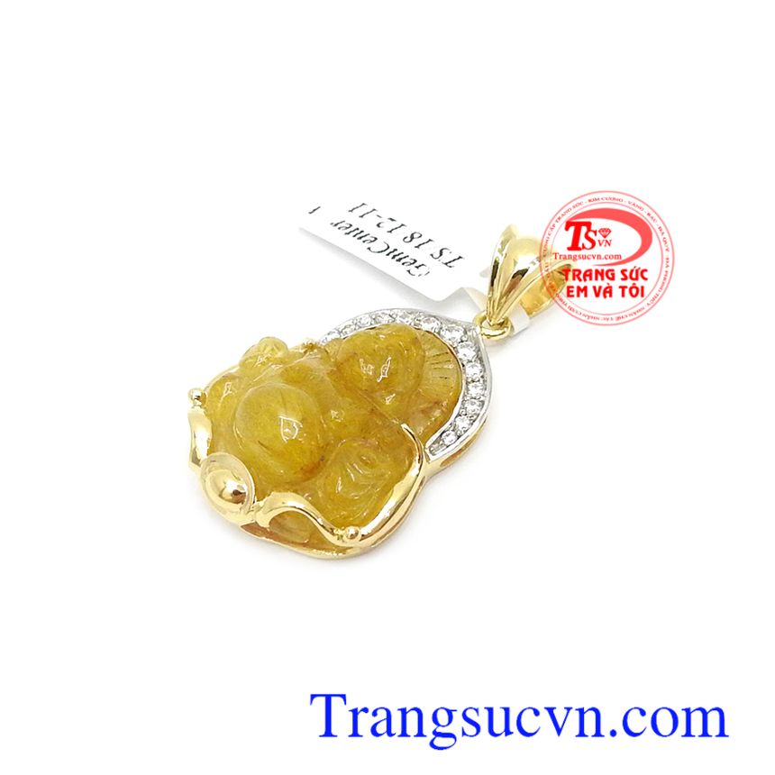 Mặt Di Lặc thạch anh tóc chiêu tài,Mặt dây chuyền nam,Trang sức nam Mặt Di Lặc thạch anh tóc chiêu tài,Mặt dây chuyền nam,Trang sức nam