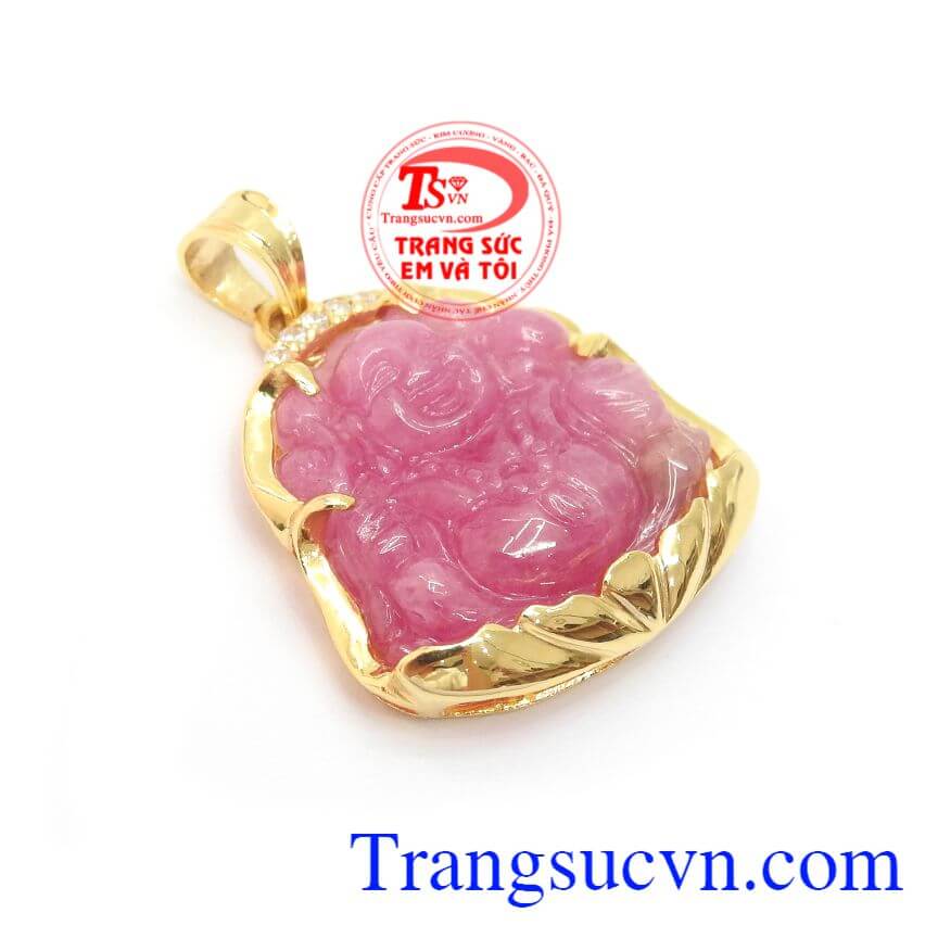 Mặt Phật Di Lặc An Nhiên, mặt dây đá ruby đẹp, mặt dây vàng tây
