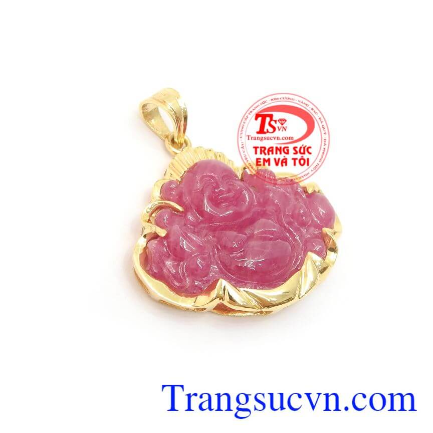Mặt Phật Di Lặc Ruby Bình An, mặt dây phật bọc vàng, mặt dây đẹp Mặt Phật Di Lặc Ruby Bình An, mặt dây phật bọc vàng, mặt dây đẹp