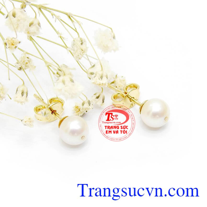 Ngọc trai nụ nhỏ xinh,Hoa tai ngọc trai,Trang sức vàng Ngọc trai nụ nhỏ xinh,Hoa tai ngọc trai,Trang sức vàng