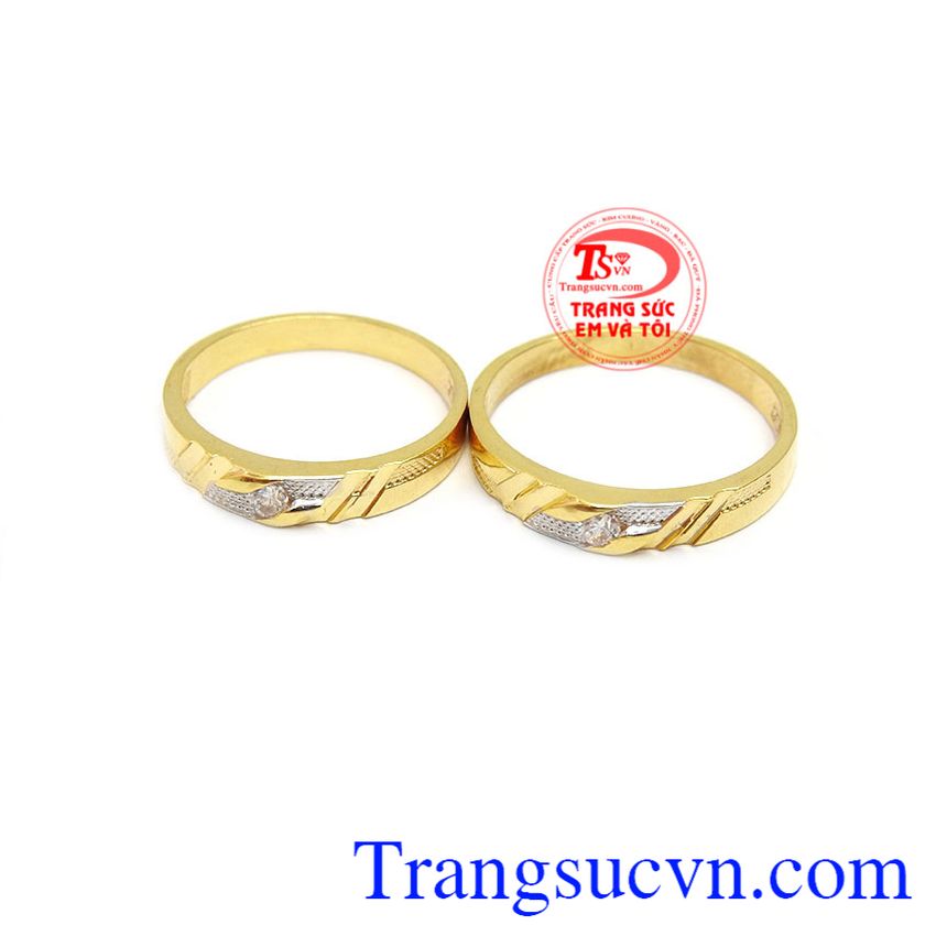 Nhẫn cưới đẹp, Nhẫn cưới vàng 10k chất lượng, Nhẫn cưới vàng tây