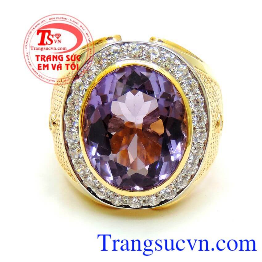 Nhẫn đá thạch anh tím,Nhẫn nam đẹp,Nhẫn nam vàng tây Nhẫn đá thạch anh tím,Nhẫn nam đẹp,Nhẫn nam vàng tây