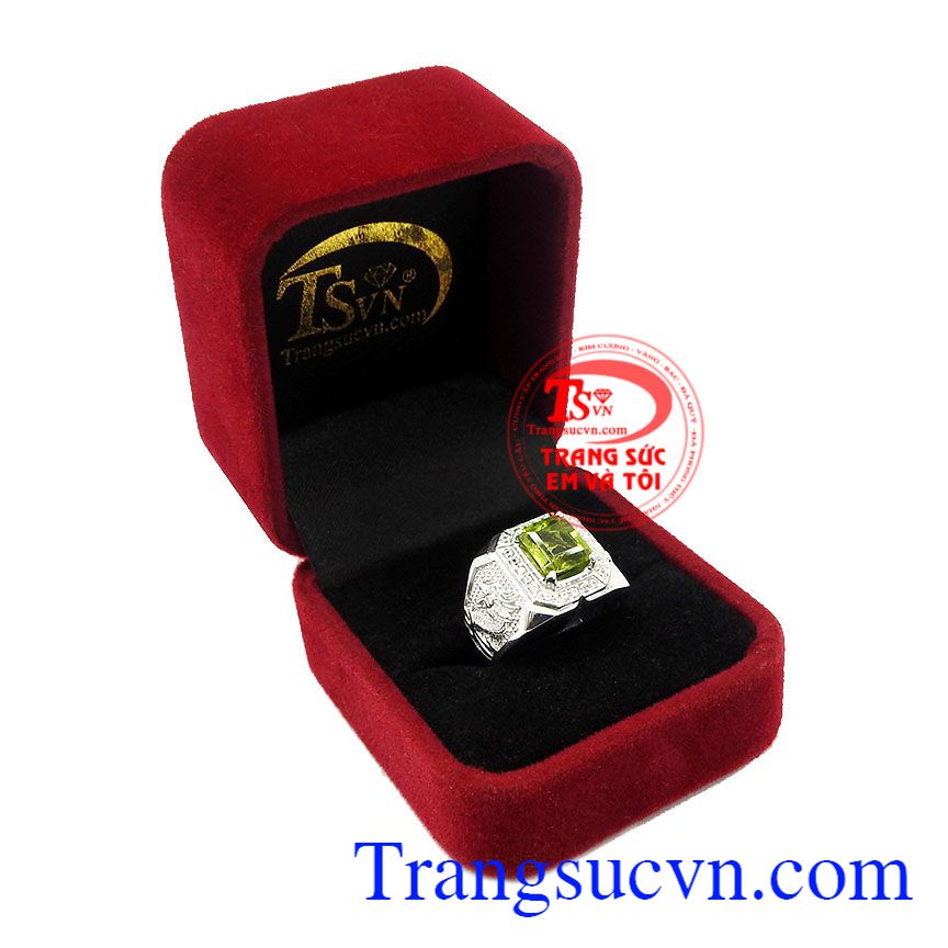 Nhẫn nam bạc Peridot thiên nhiên,Nhẫn nam bạc,Trang sức bạc Nhẫn nam bạc Peridot thiên nhiên,Nhẫn nam bạc,Trang sức bạc