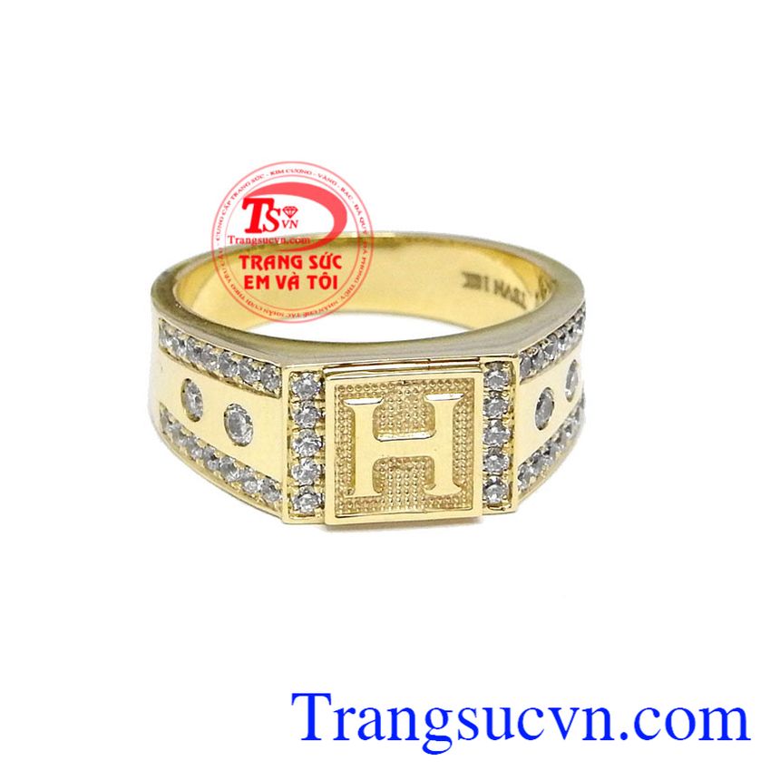 Nhẫn nam chữ H 18k đẹp, nhẫn nam đẹp, nhẫn nam vàng tây Nhẫn nam chữ H 18k đẹp, nhẫn nam đẹp, nhẫn nam vàng tây