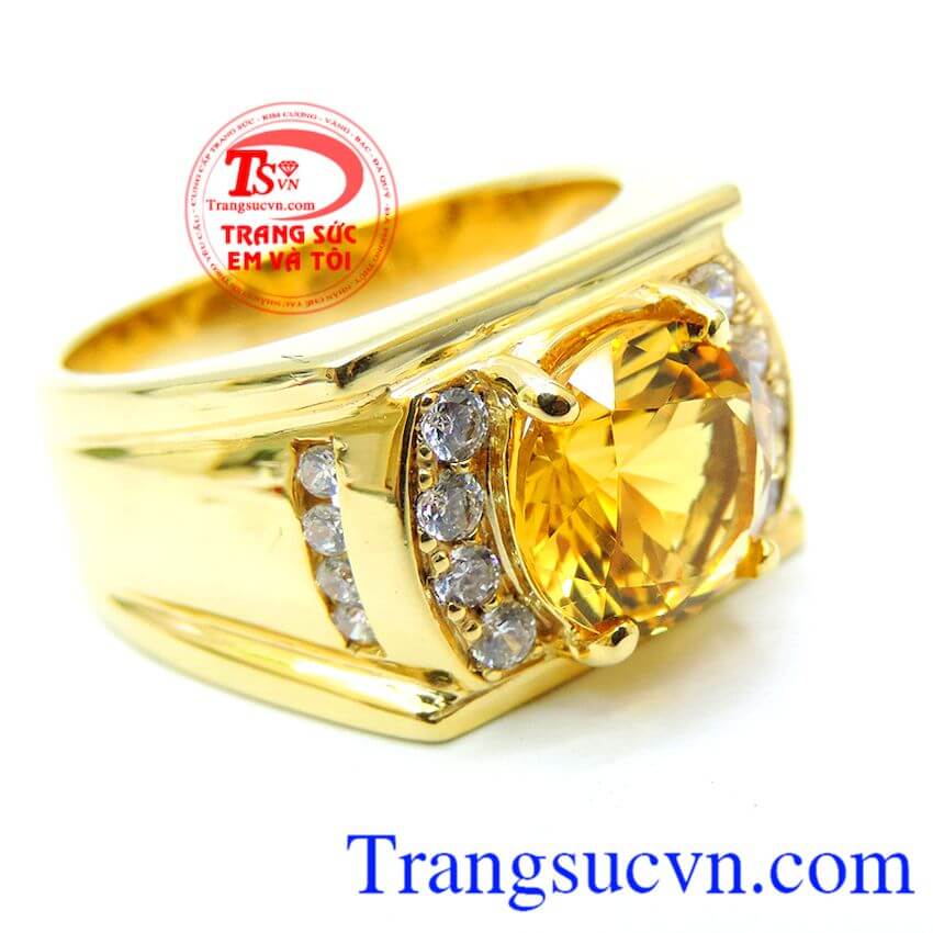 Nhẫn nam đá vàng tròn,Nhẫn nam giá rẻ,Nhẫn nam vàng