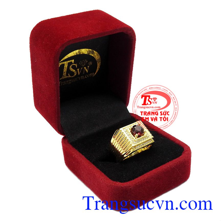 Nhẫn nam Garnet quý ông,Nhẫn nam đẹp,Trang sức nam Nhẫn nam Garnet quý ông,Nhẫn nam đẹp,Trang sức nam