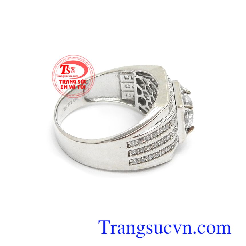 Nhẫn nam Hàn Quốc 10k mạnh mẽ, nhẫn nam đẹp, nhẫn nam vàng trắng