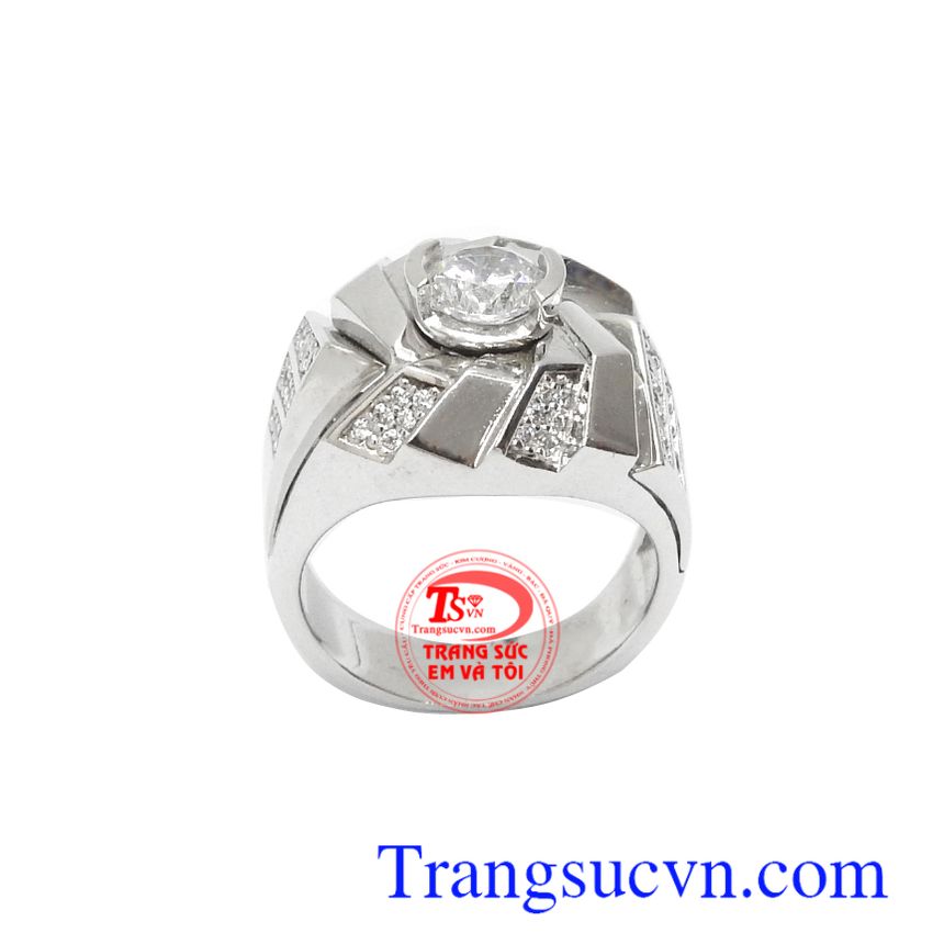 Nhẫn nam Korea đính đá thời trang, nhẫn nam đẹp, nhẫn nam vàng tây