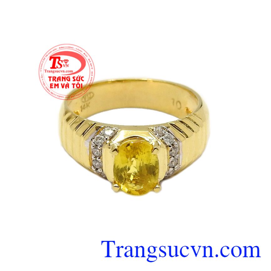 Nhẫn nam Sapphire vàng tài lộc,Nhẫn nam đẹp,Trang sức vàng