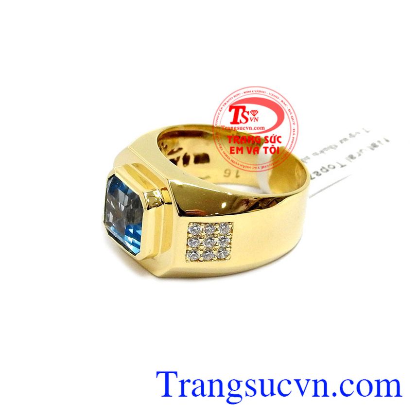 Nhẫn nam Topaz may mắn, nhẫn nam lịch lãm, nhẫn nam đẹp Nhẫn nam Topaz may mắn, nhẫn nam lịch lãm, nhẫn nam đẹp