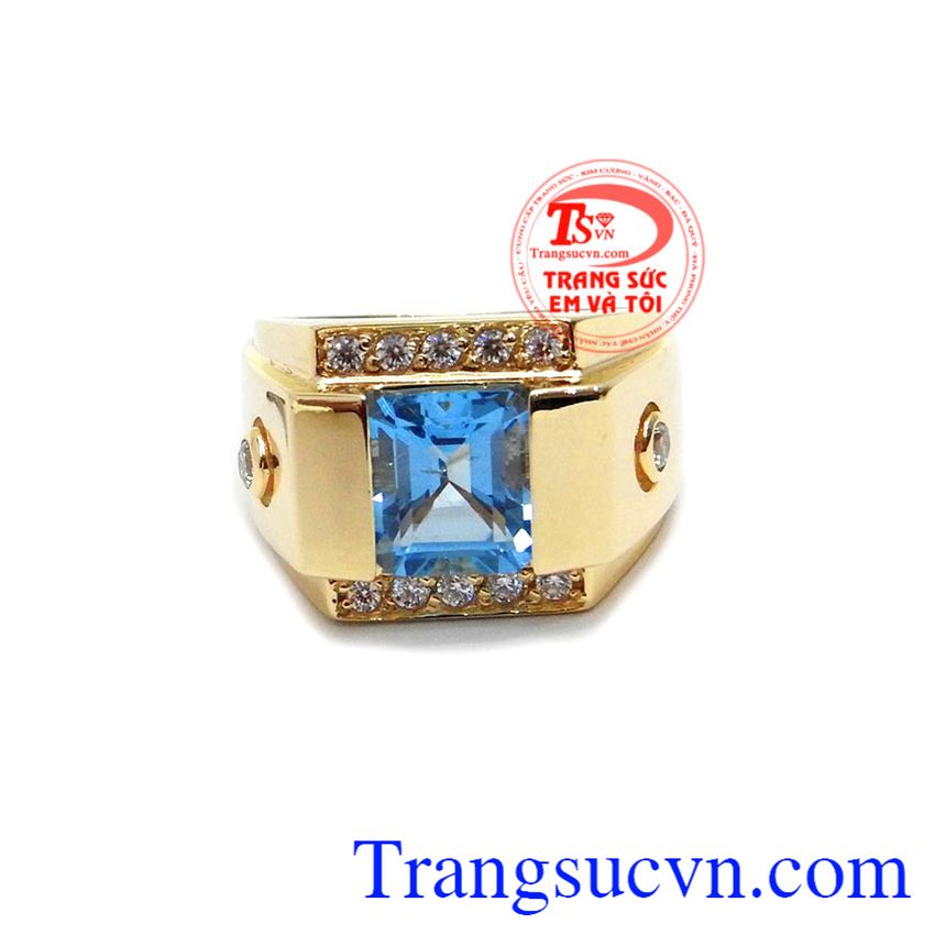 Nhẫn nam Topaz tài lộc, nhẫn nam vàng tây, nhẫn nam đẹp Nhẫn nam Topaz tài lộc, nhẫn nam vàng tây, nhẫn nam đẹp