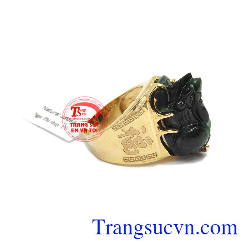 Nhẫn nam tỳ hưu Jadeite, nhẫn nam đẹp, nhẫn nam vàng tây