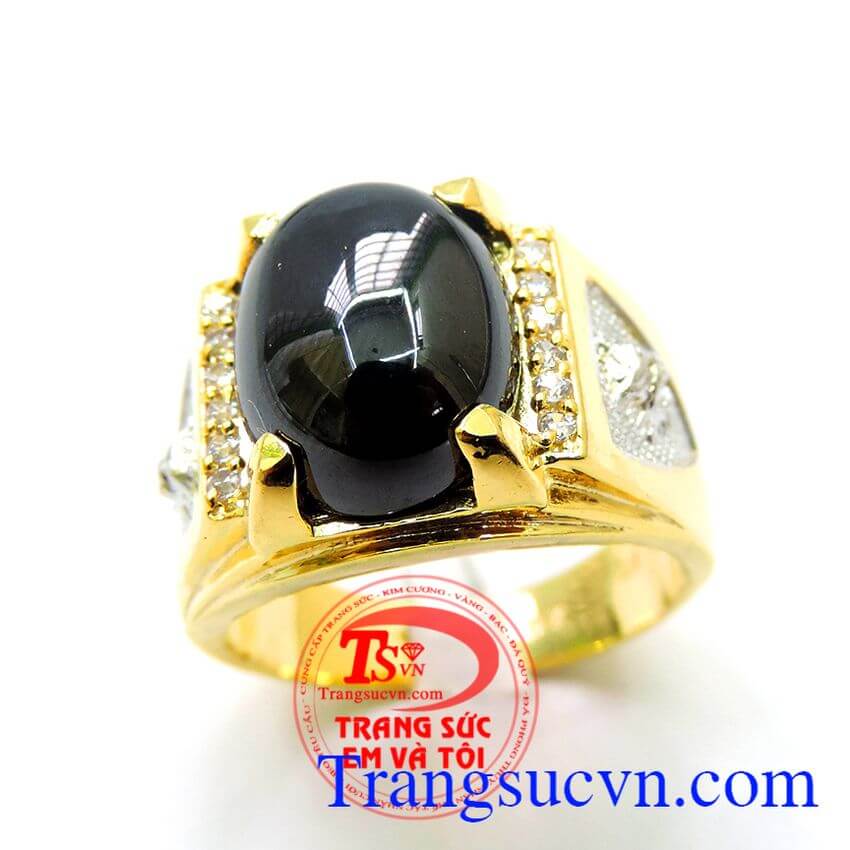 Nhẫn nam vàng đá đen rẻ,Nhẫn nam đẹp,Nhẫn nam vàng