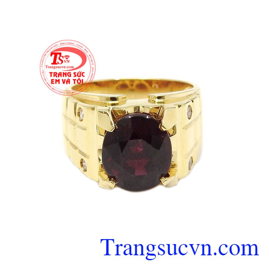Nhẫn nam vàng Garnet đẹp,Nhẫn nam đẹp,Trang sức vàng Nhẫn nam vàng Garnet đẹp,Nhẫn nam đẹp,Trang sức vàng