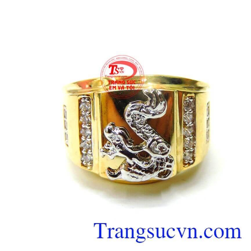 Nhẫn nam vàng tây 10k mặt rồng, nhẫn nam đẹp, nhẫn nam vàng