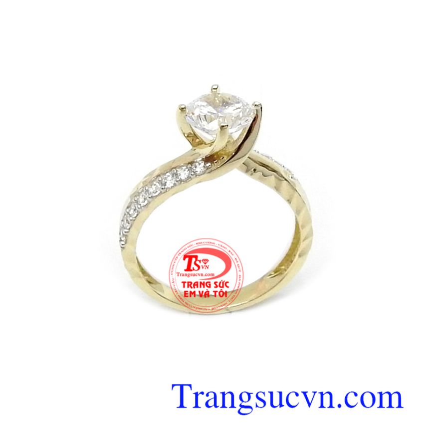 Nhẫn nữ Hàn Quốc 10k tinh tế,Nhẫn nữ vàng tây,Trang sức nữ