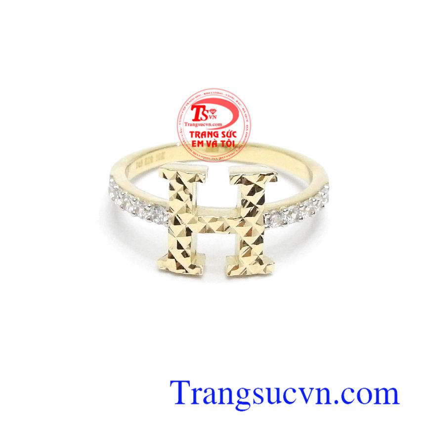 Nhẫn nữ Korea chữ H đáng yêu,Nhẫn nữ đá quý,Trang sức nữ Nhẫn nữ Korea chữ H đáng yêu,Nhẫn nữ đá quý,Trang sức nữ
