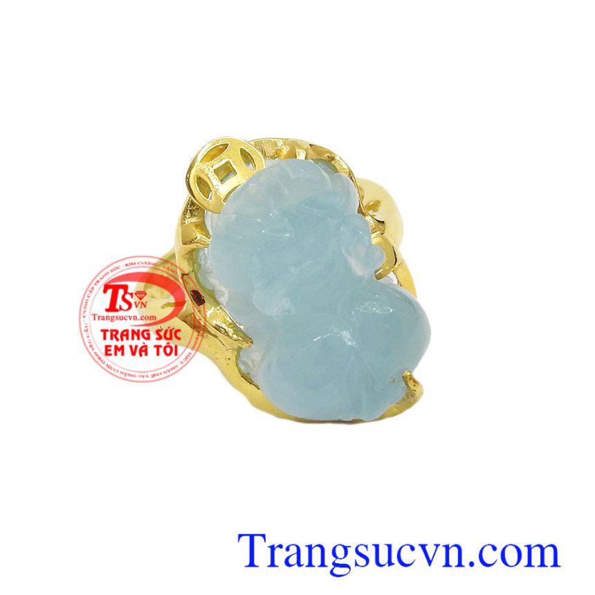 Nhẫn nữ tỳ hưu ngậm tiền aquamarine, Nhẫn nữ tỳ hưu, Nhẫn nữ vàng tây