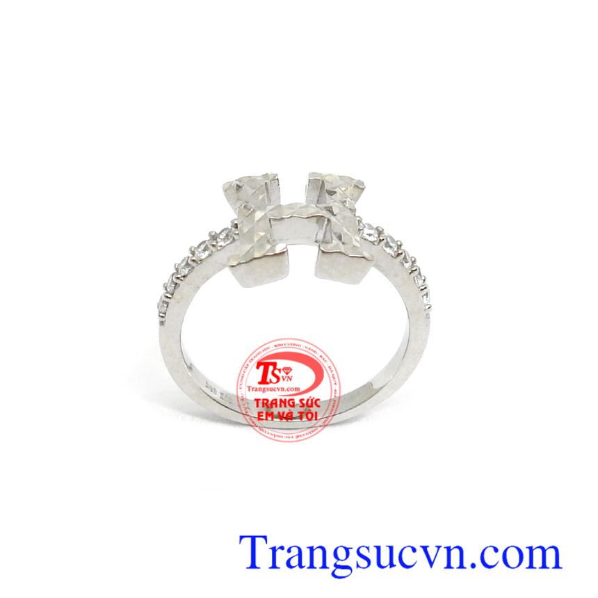 Nhẫn nữ vàng trắng Korea xinh xắn,Nhẫn nữ đá quý,TRang sức nữ