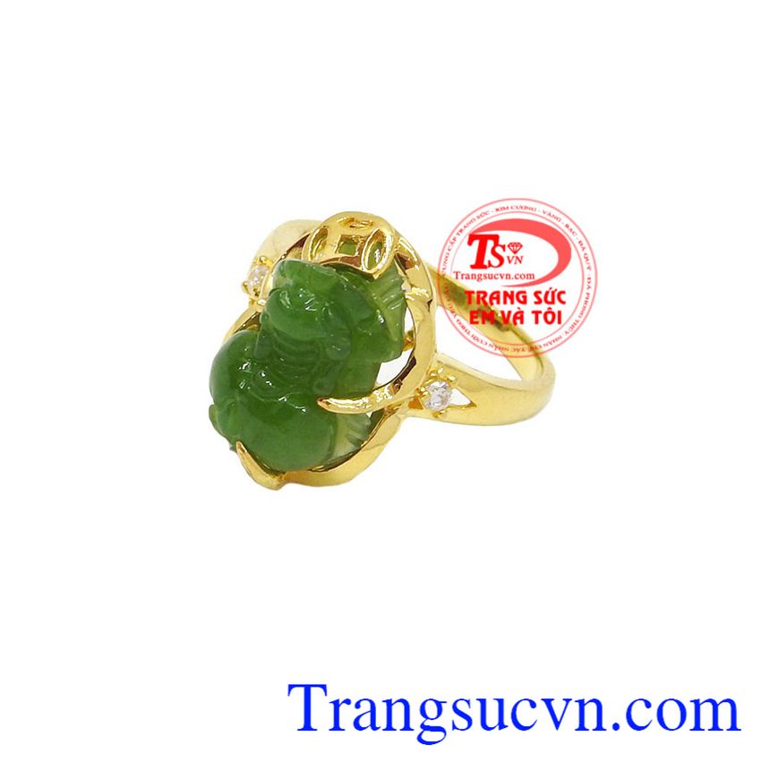 Nhẫn Tỳ Hưu Nephrite Thịnh Vượng, Nhẫn nữ vàng tây, nhẫn nữ tỳ hưu Nhẫn Tỳ Hưu Nephrite Thịnh Vượng, Nhẫn nữ vàng tây, nhẫn nữ tỳ hưu